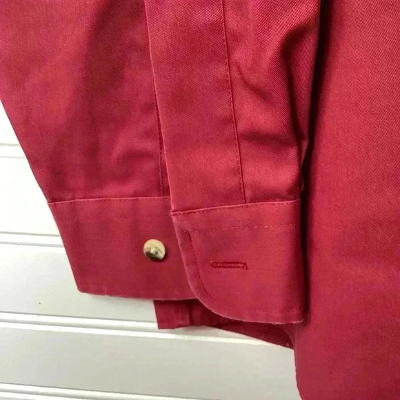 LL Bean Mens Wrinkle Free Long Sleeve Button Down Dress Shirt Wine Maroon Sz XL - Picture 6 of 8